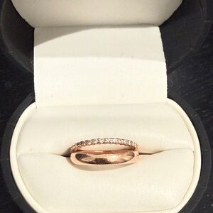 Two gold engagement bands